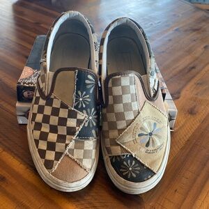 Vans patchwork slip ons